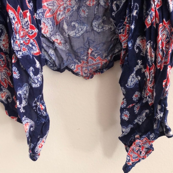 Hollister Navy and Red Patterned Kimono Cardigan - Picture 5 of 7